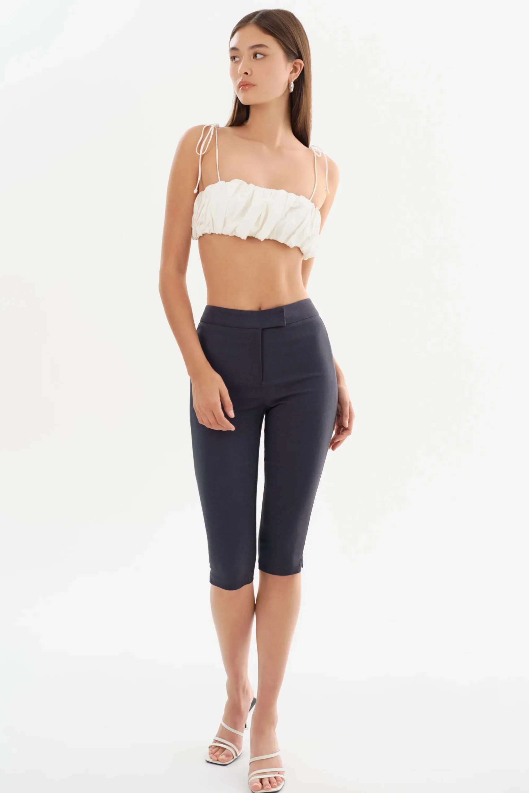 Outlet LAMARQUE CELINE | Stretch Twill Capri Heather Navy