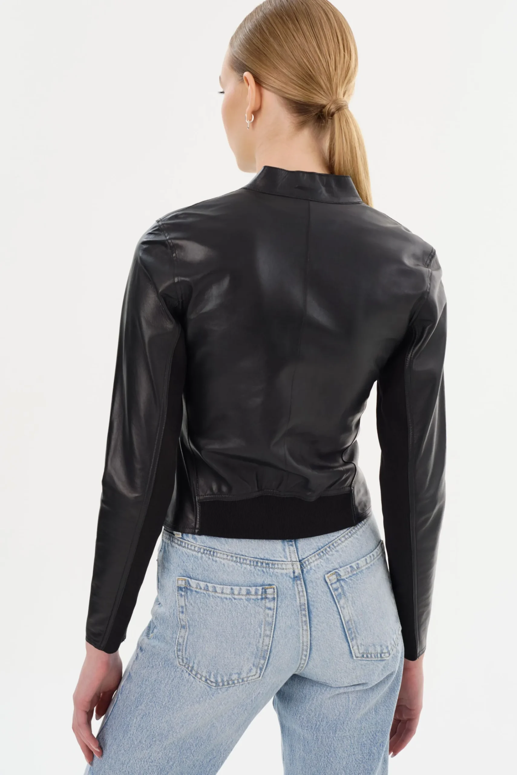 New LAMARQUE CHAPIN | Reversible Leather Bomber Black/Silver