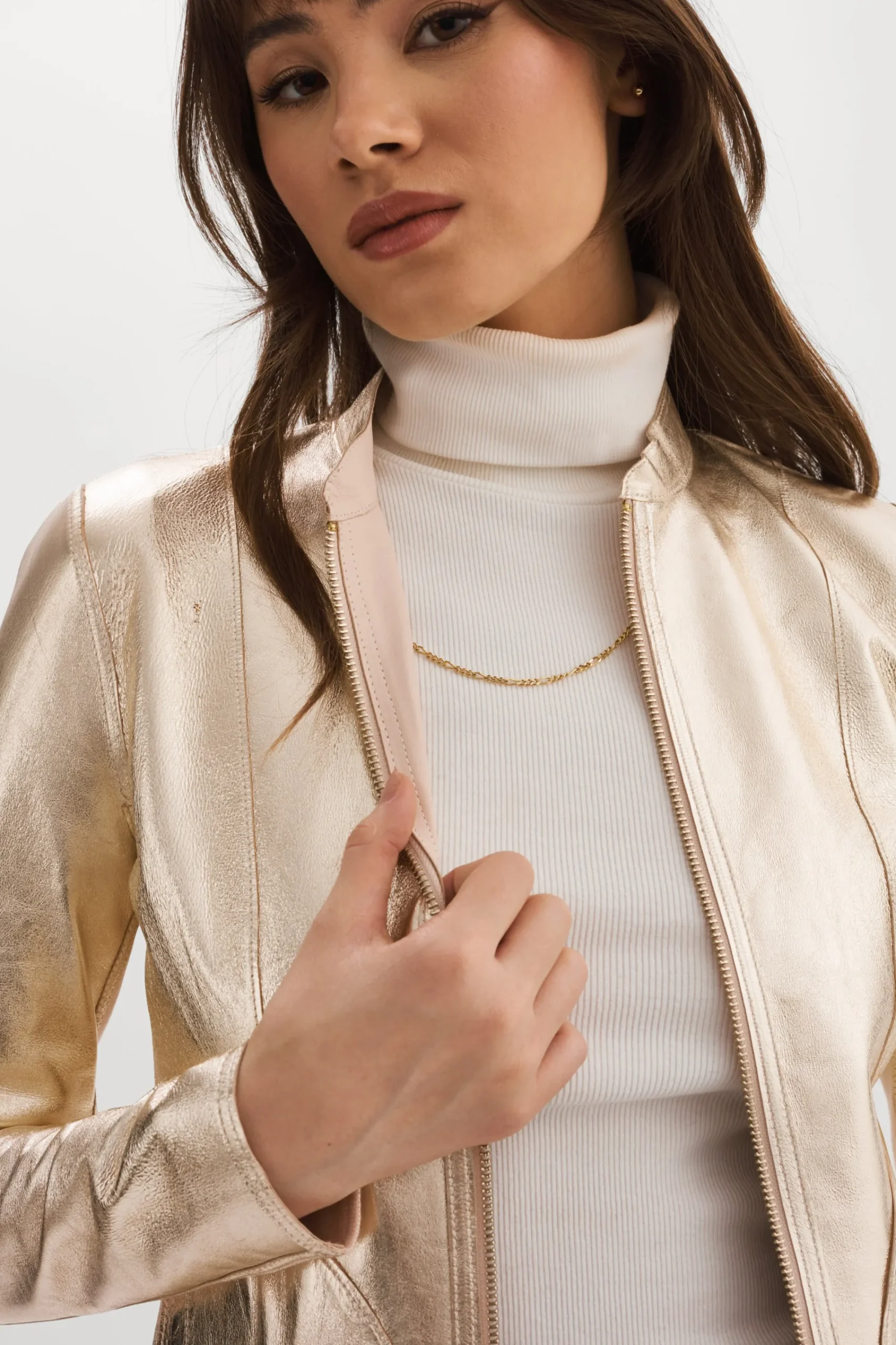 Sale LAMARQUE CHAPIN | Reversible Leather Bomber Ballet Pink