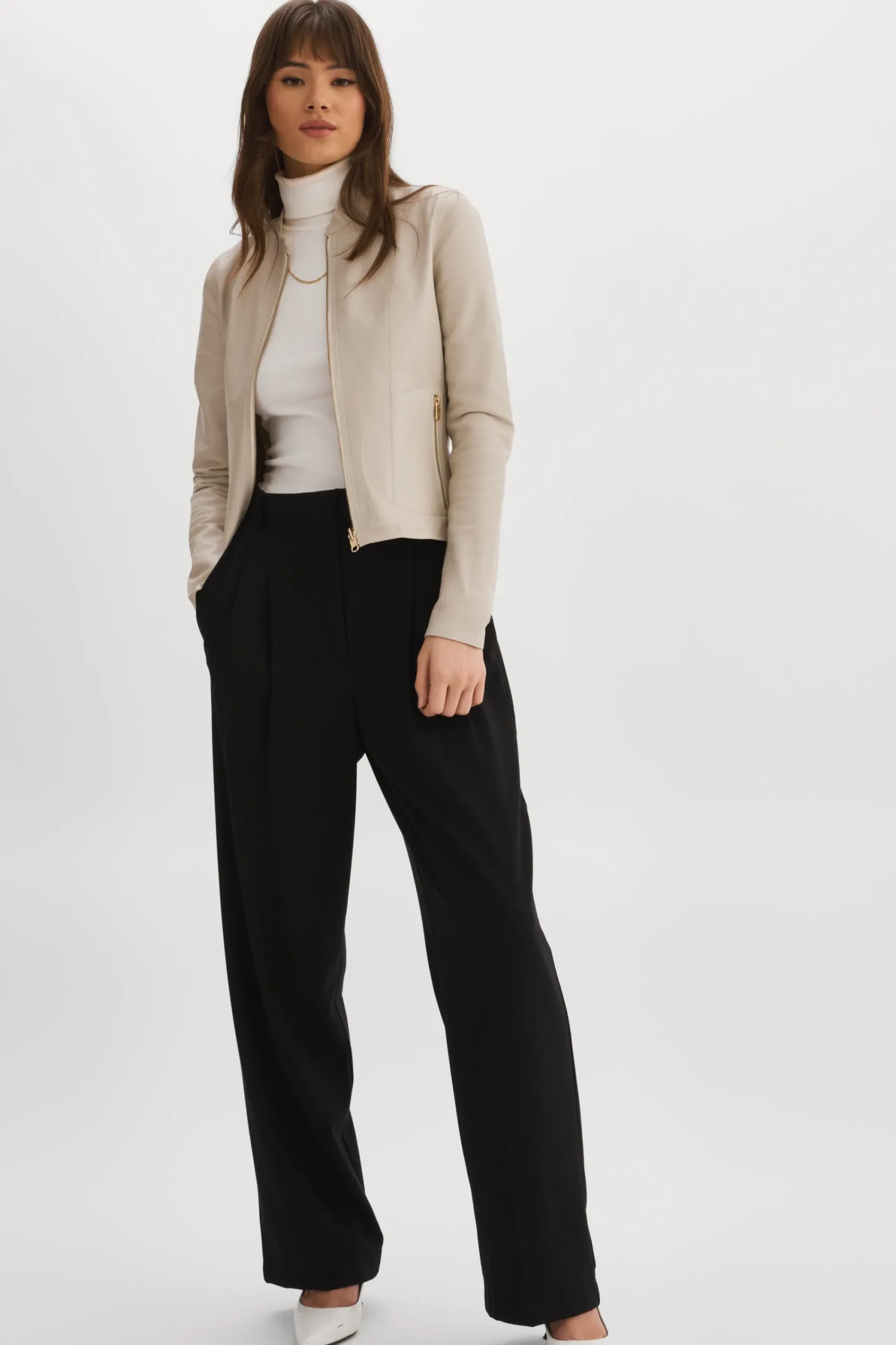 Flash Sale LAMARQUE CHAPIN | Reversible Leather Bomber Bone