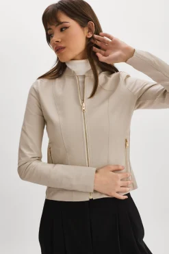 Flash Sale LAMARQUE CHAPIN | Reversible Leather Bomber Bone