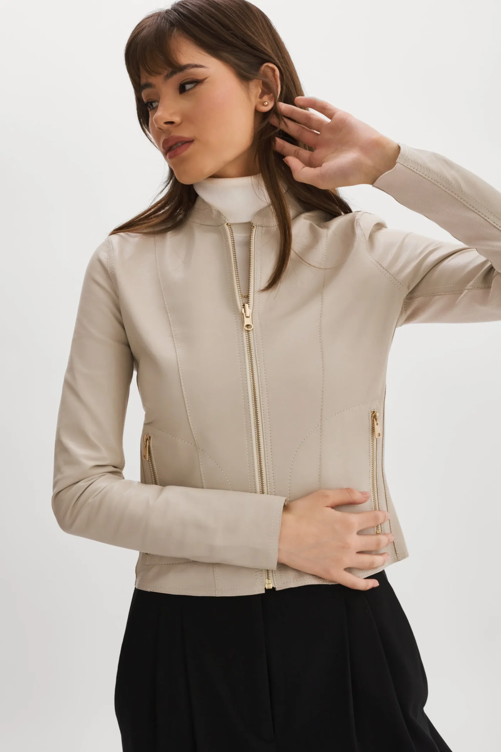 Flash Sale LAMARQUE CHAPIN | Reversible Leather Bomber Bone