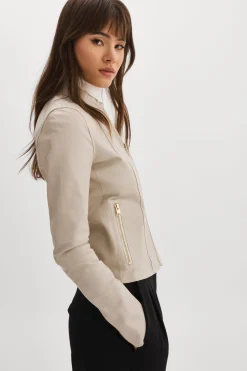 Flash Sale LAMARQUE CHAPIN | Reversible Leather Bomber Bone