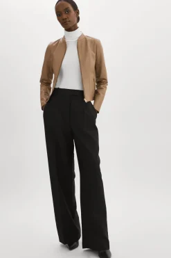Sale LAMARQUE CHAPIN | Reversible Leather Bomber Mocha/Gold
