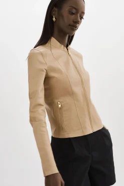 Outlet LAMARQUE CHAPIN | Reversible Leather Bomber Wheat/Gold