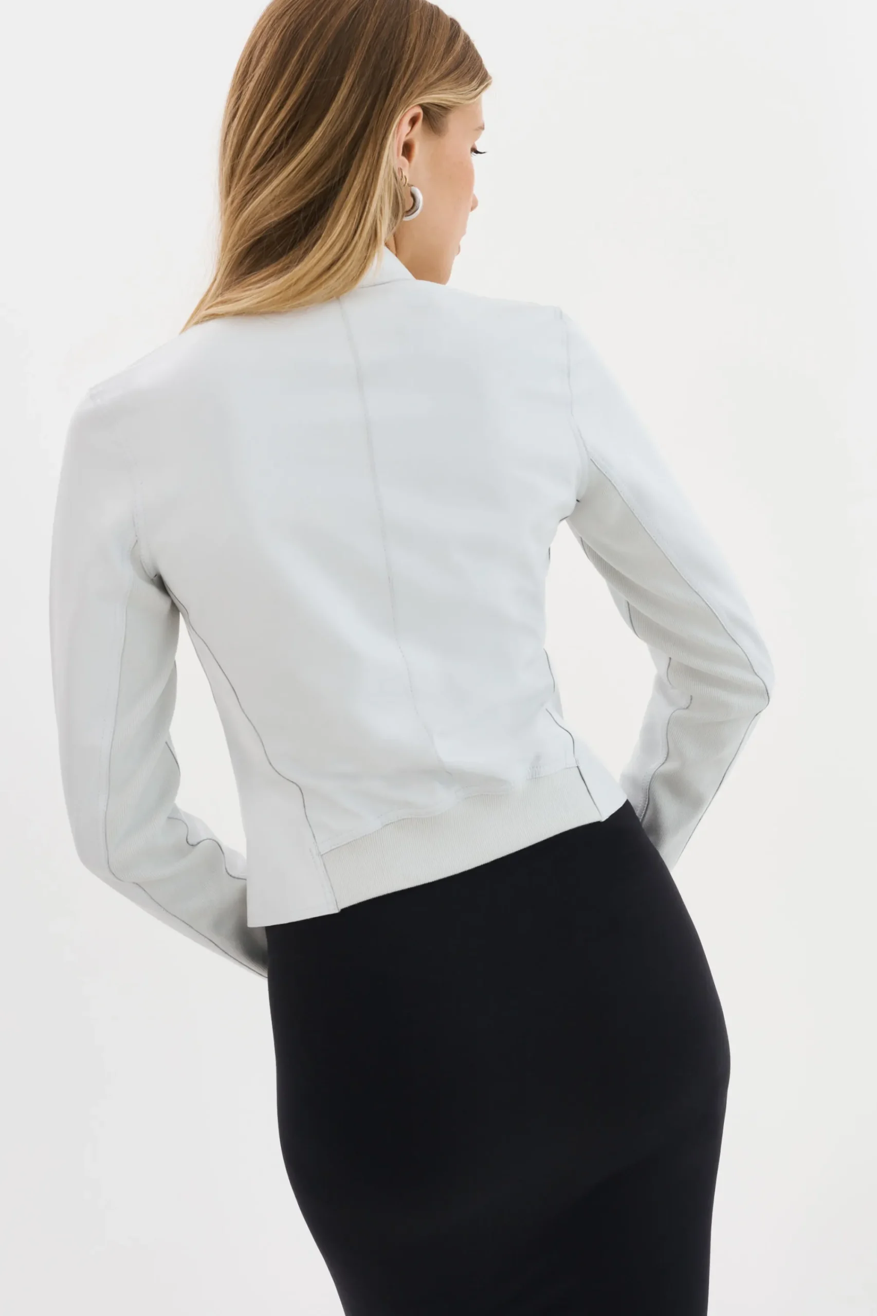 Best LAMARQUE CHAPIN | Reversible Leather Bomber White/Pewter