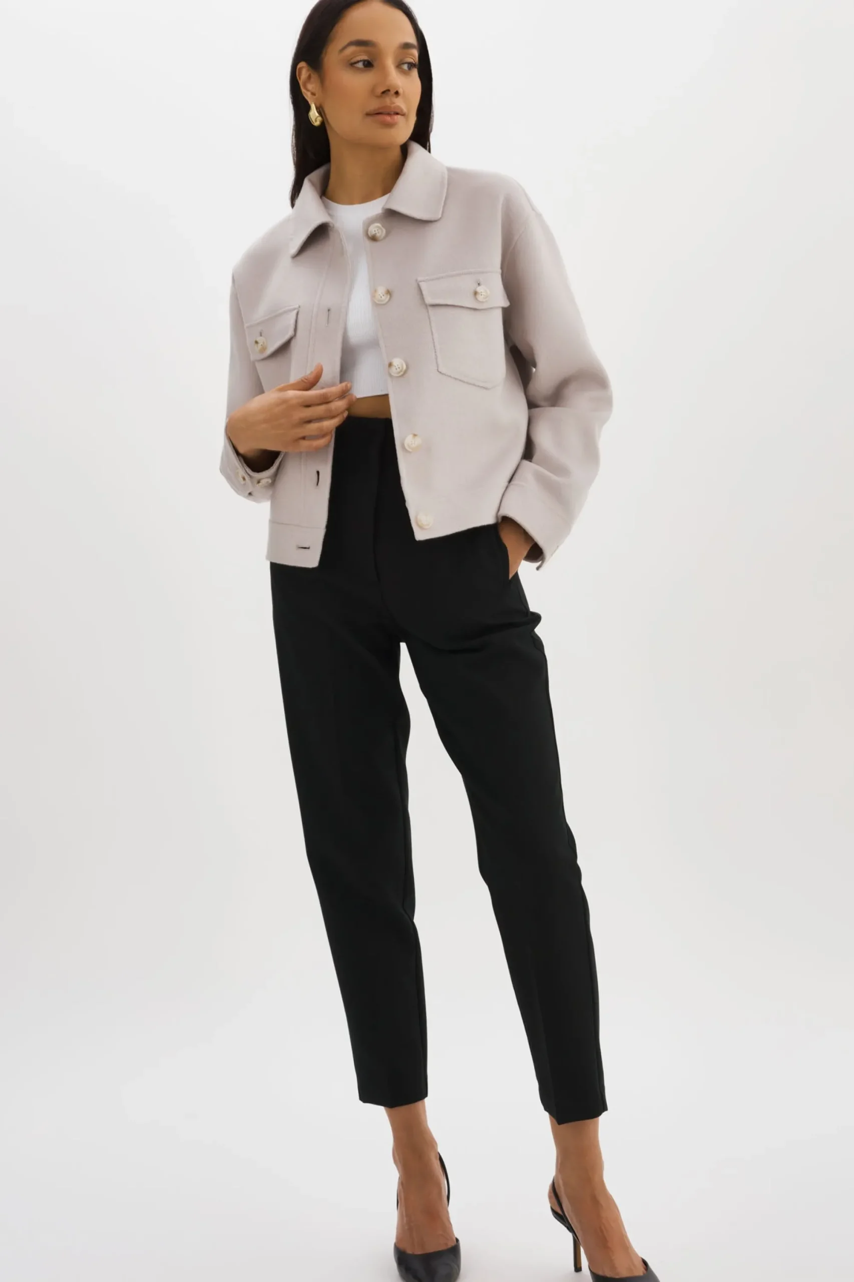 Discount LAMARQUE CHRISTINE | Wool Jacket FEATHER GREY