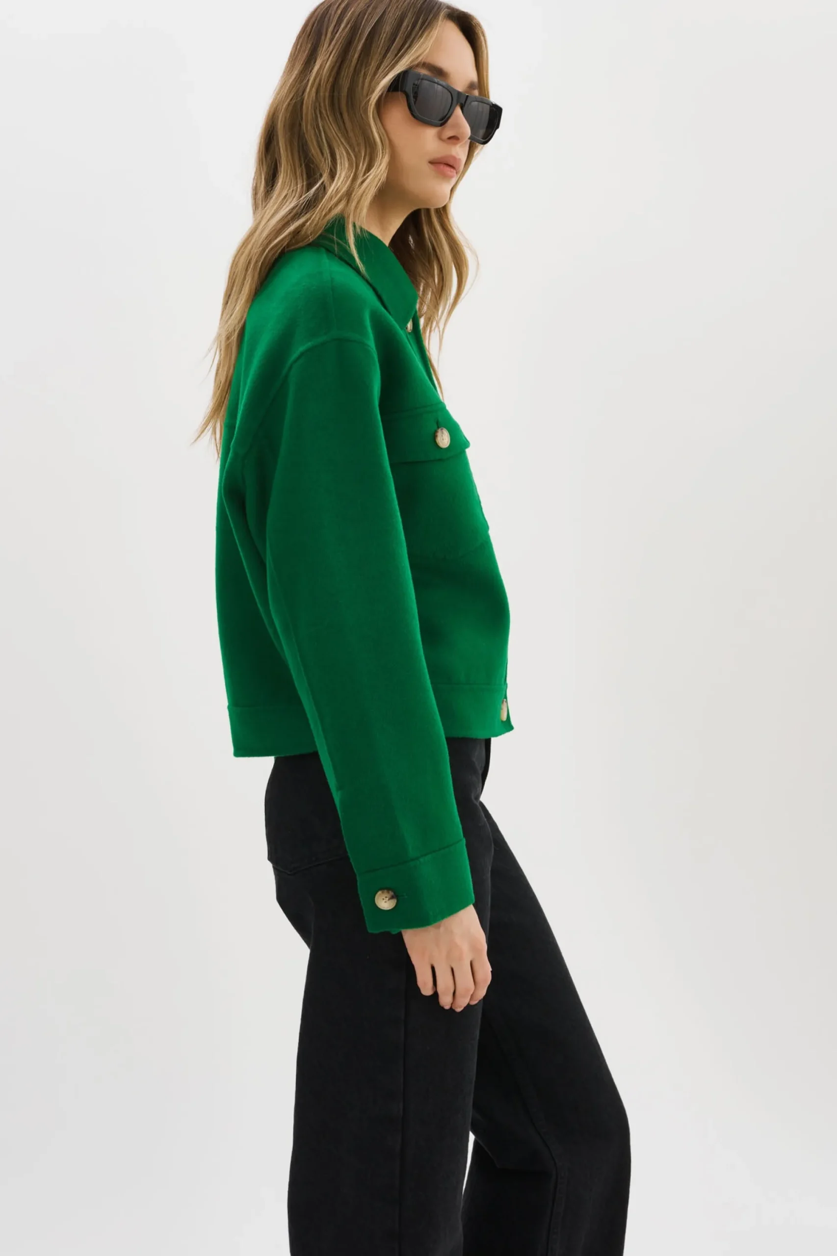 Clearance LAMARQUE CHRISTINE | Wool Jacket VIBRANT GREEN