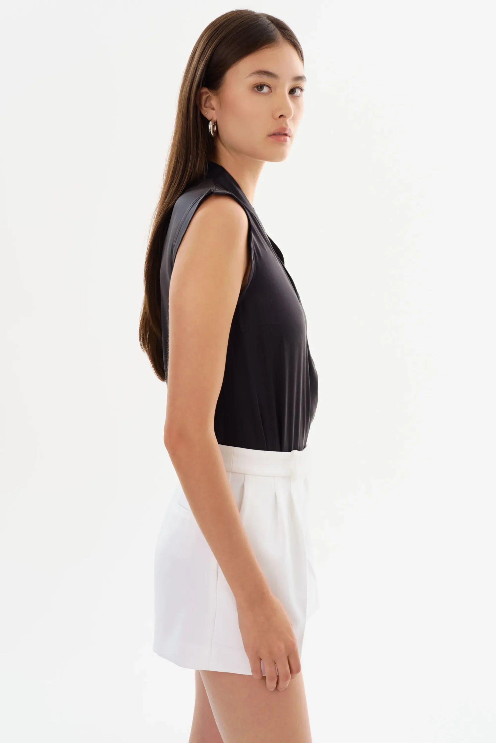 Fashion LAMARQUE CINTA | Sleeveless Silk Bodysuit Black