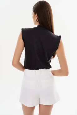 Fashion LAMARQUE CINTA | Sleeveless Silk Bodysuit Black