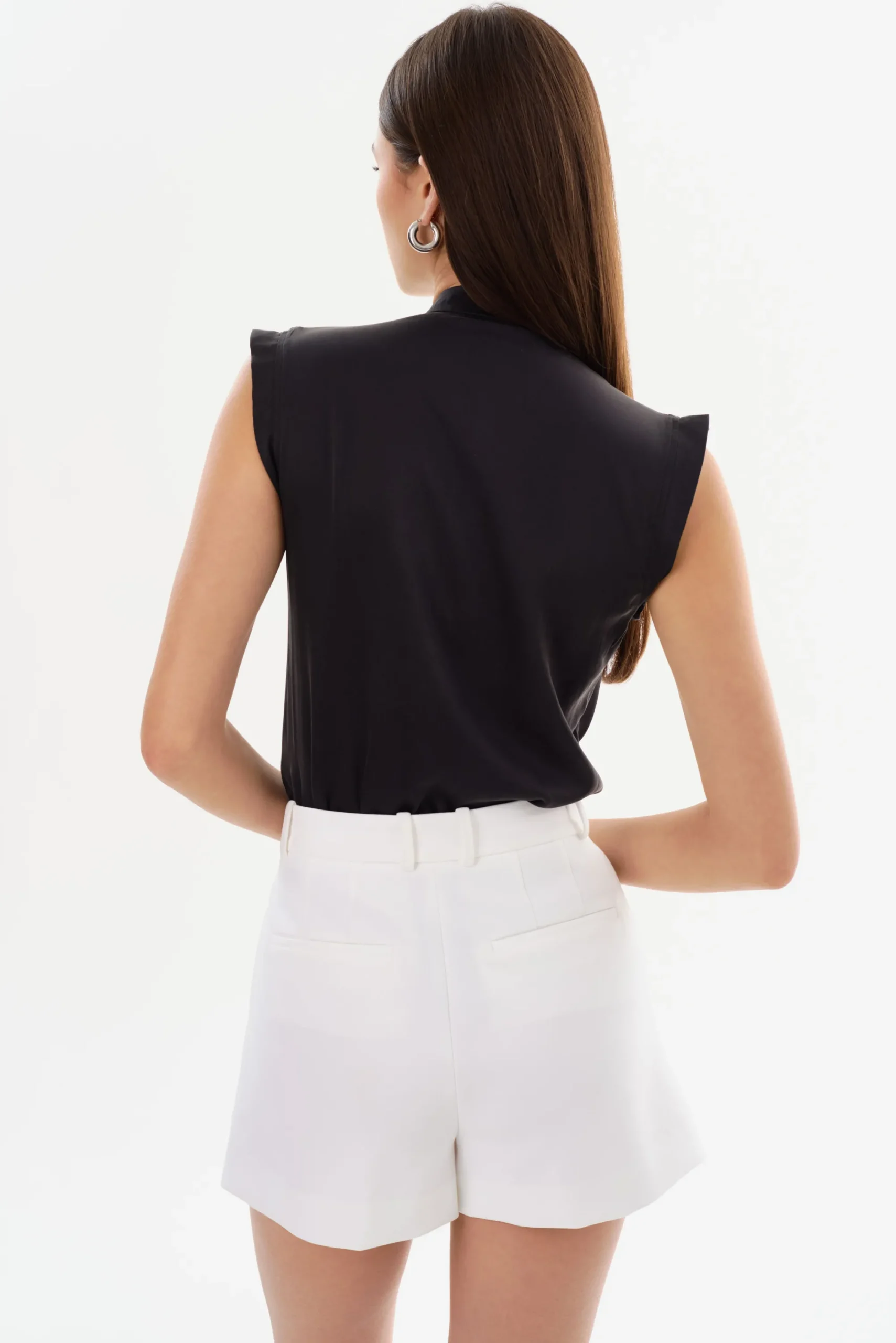 Fashion LAMARQUE CINTA | Sleeveless Silk Bodysuit Black