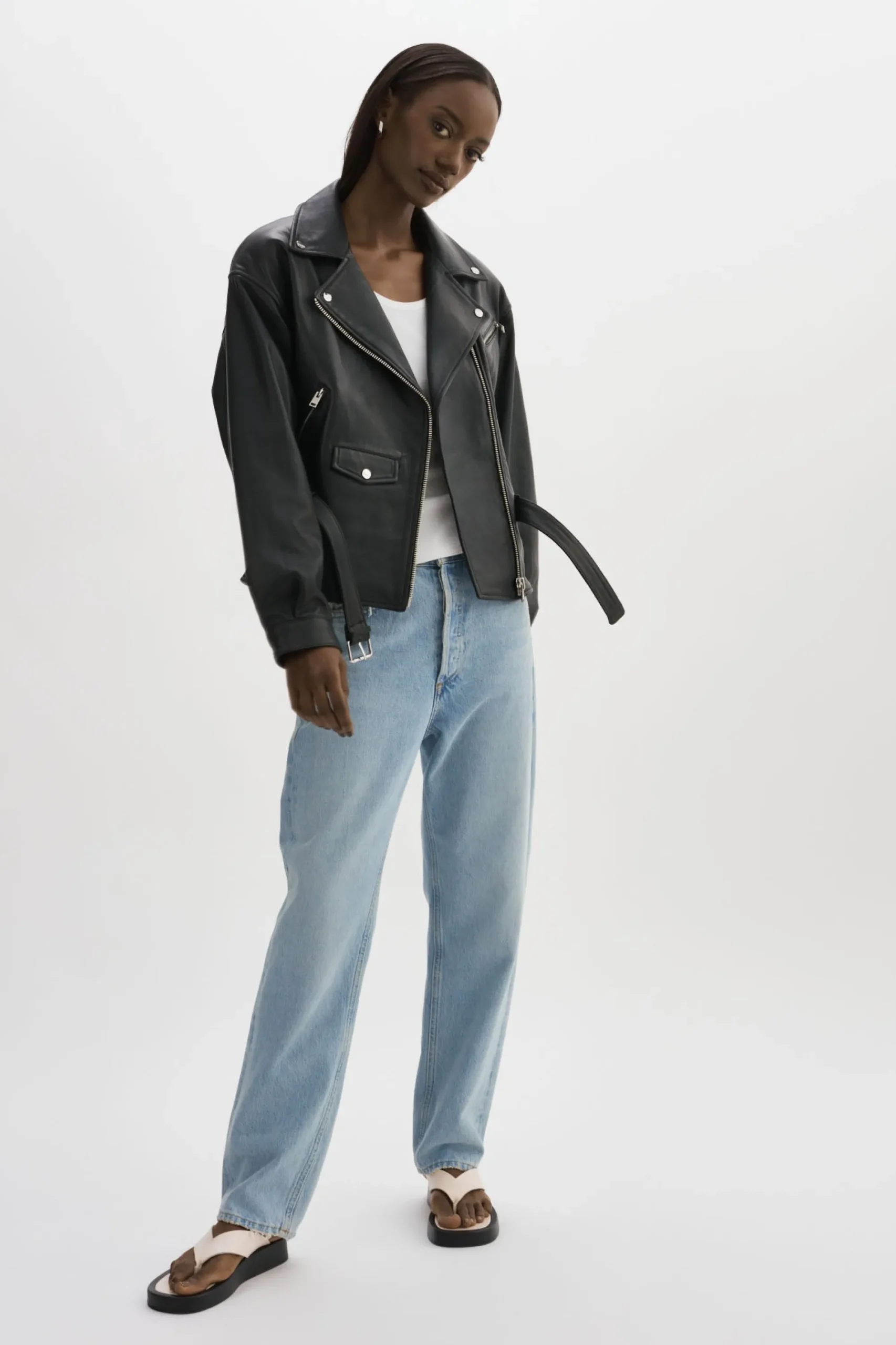 Sale LAMARQUE DANIELA | Leather Biker Jacket Black