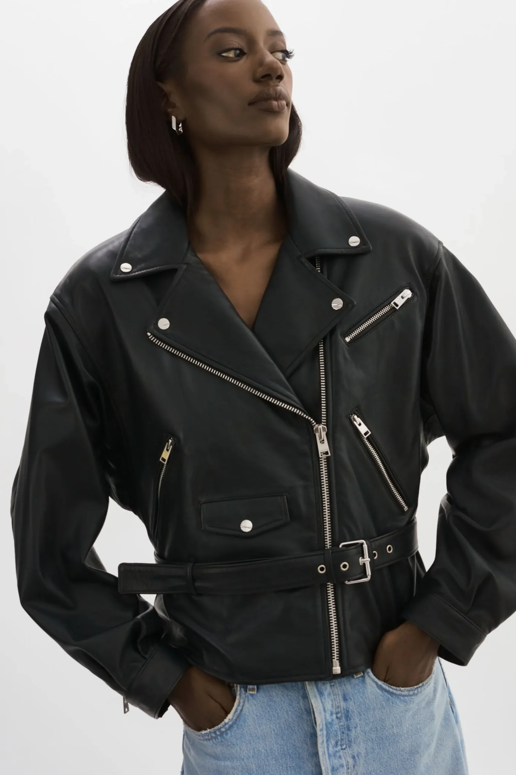 Sale LAMARQUE DANIELA | Leather Biker Jacket Black