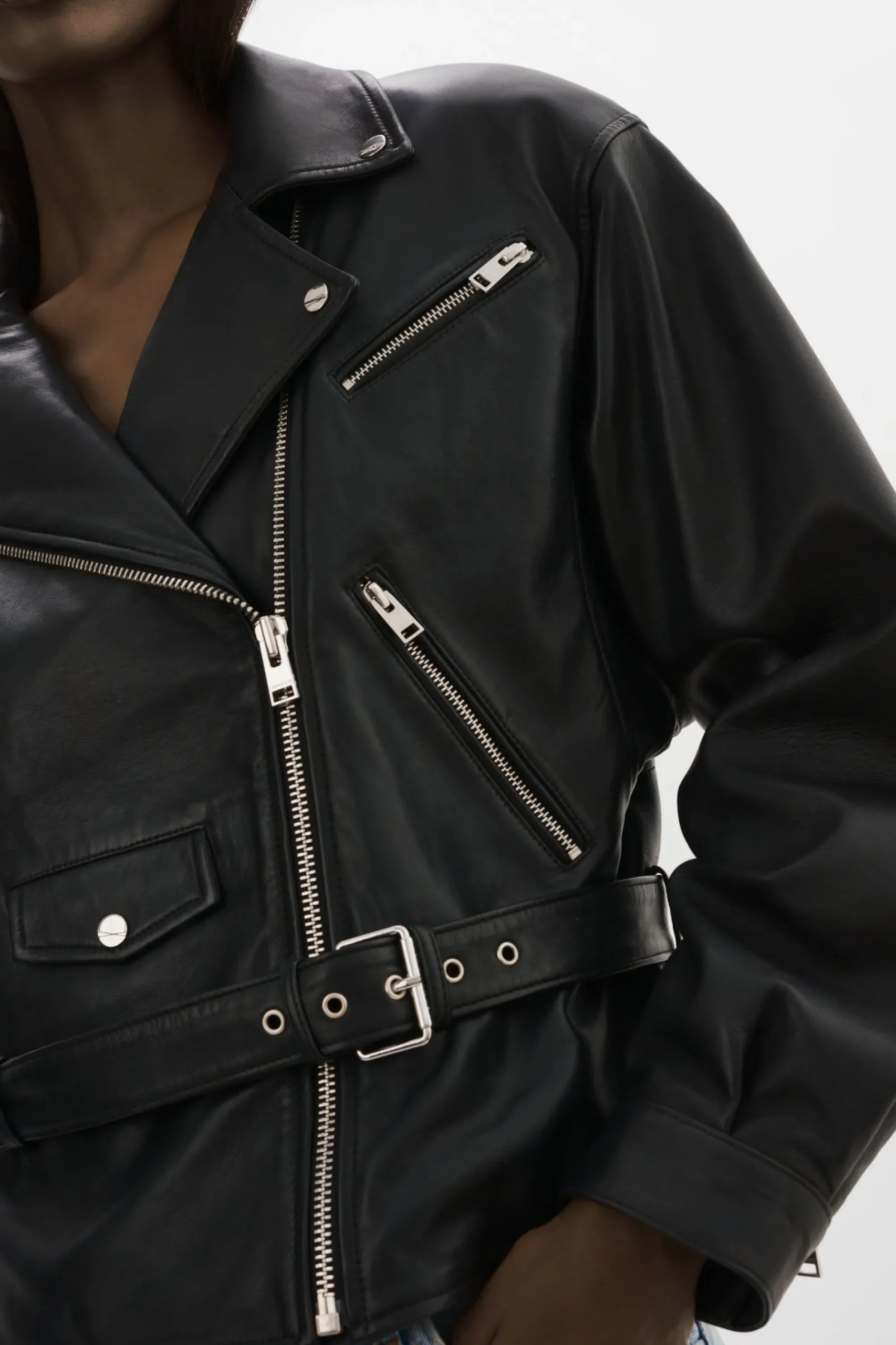 Sale LAMARQUE DANIELA | Leather Biker Jacket Black