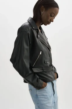 Sale LAMARQUE DANIELA | Leather Biker Jacket Black