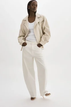 Shop LAMARQUE DANIELA | Leather Biker Jacket BONE