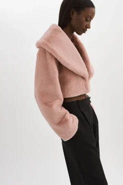 Online LAMARQUE DANIKA | Faux Fur Crop Jacket Smoky Pink