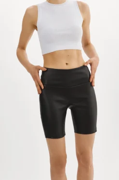 Online LAMARQUE DARI | Leather Biker Shorts Black