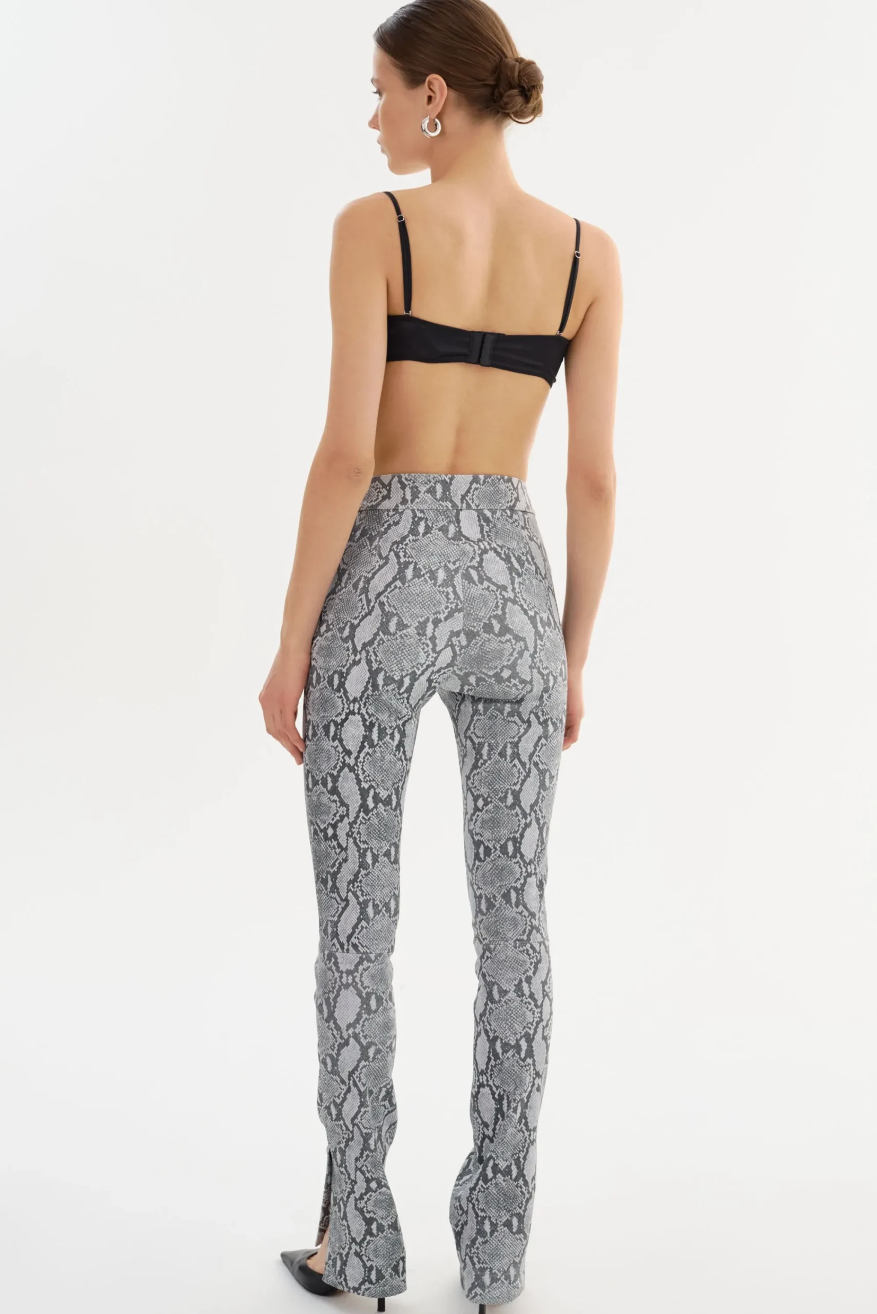 Hot LAMARQUE DAWN | Stretch Leather Pants Slate Snake Print