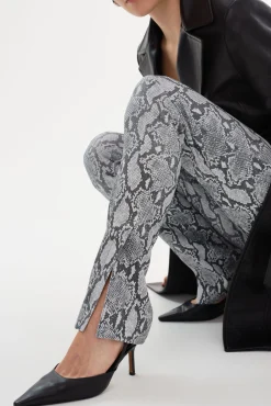 Hot LAMARQUE DAWN | Stretch Leather Pants Slate Snake Print