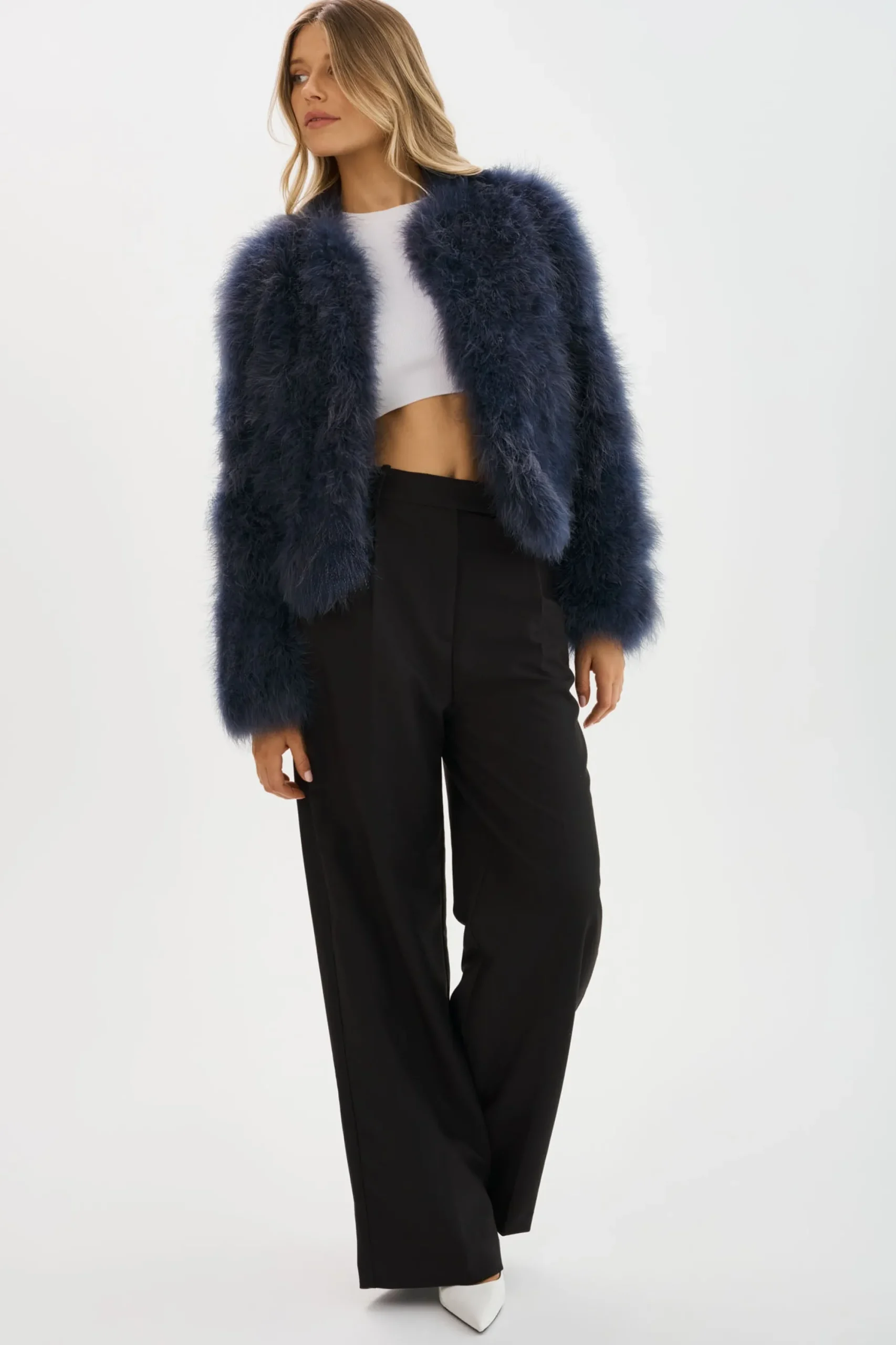 Discount LAMARQUE DEORA | Feather Jacket MIDNIGHT BLUE