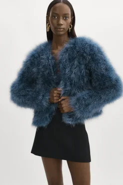 Shop LAMARQUE DEORA | Feather Jacket Smoked Blue