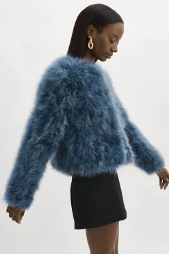 Shop LAMARQUE DEORA | Feather Jacket Smoked Blue