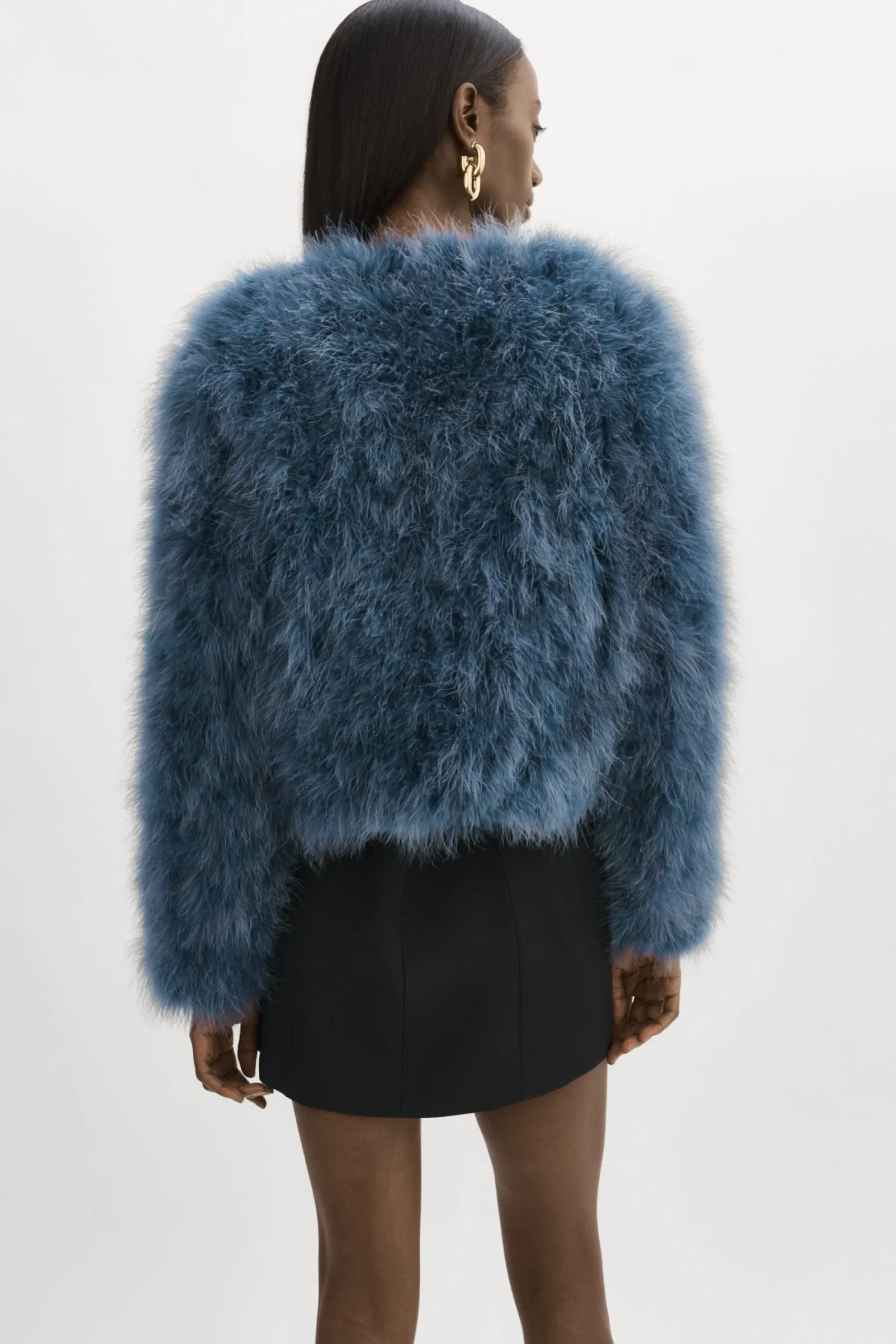 Shop LAMARQUE DEORA | Feather Jacket Smoked Blue
