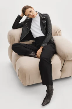 New LAMARQUE DONNA | Iconic Leather Biker Jacket Black