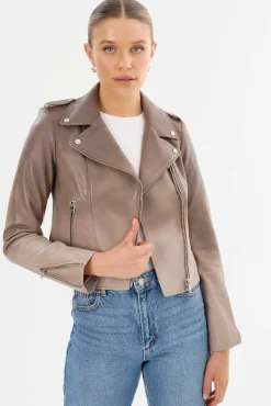 Flash Sale LAMARQUE DONNA | Iconic Leather Biker Jacket Desert Gradient