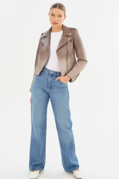 Flash Sale LAMARQUE DONNA | Iconic Leather Biker Jacket Desert Gradient