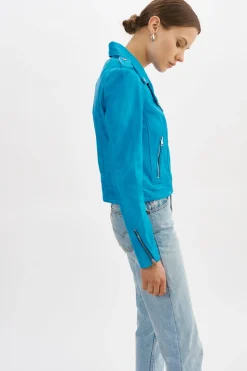 Discount LAMARQUE DONNA | Iconic Leather Biker Jacket Faded Jean