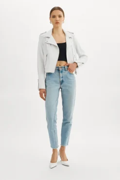 Best Sale LAMARQUE DONNA | Iconic Leather Biker Jacket White