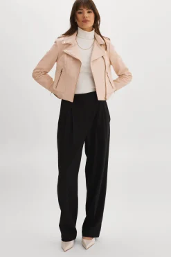 Best LAMARQUE DONNA GOLD | Iconic Leather Biker Jacket Ballet Pink