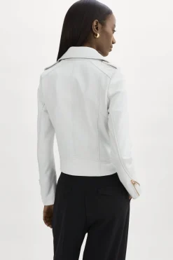 Clearance LAMARQUE DONNA GOLD | Iconic Leather Biker Jacket White