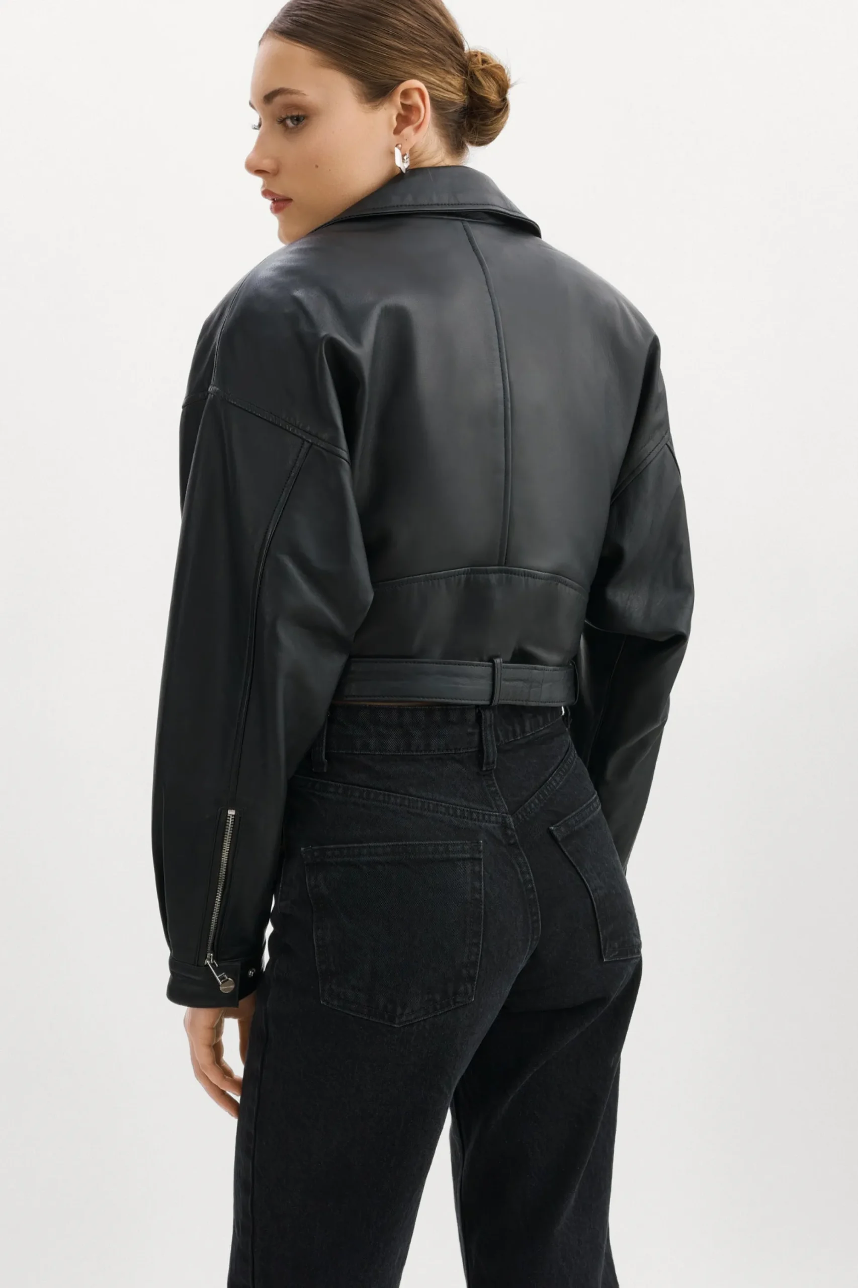 Shop LAMARQUE DYLAN | 80's Leather Biker Jacket Black