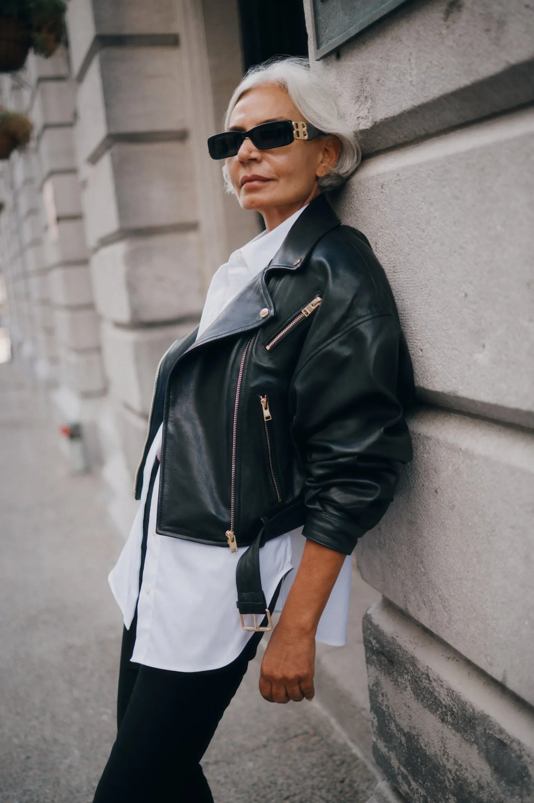 Shop LAMARQUE DYLAN | 80's Leather Biker Jacket Black