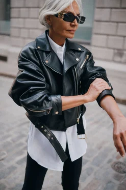 Shop LAMARQUE DYLAN | 80's Leather Biker Jacket Black