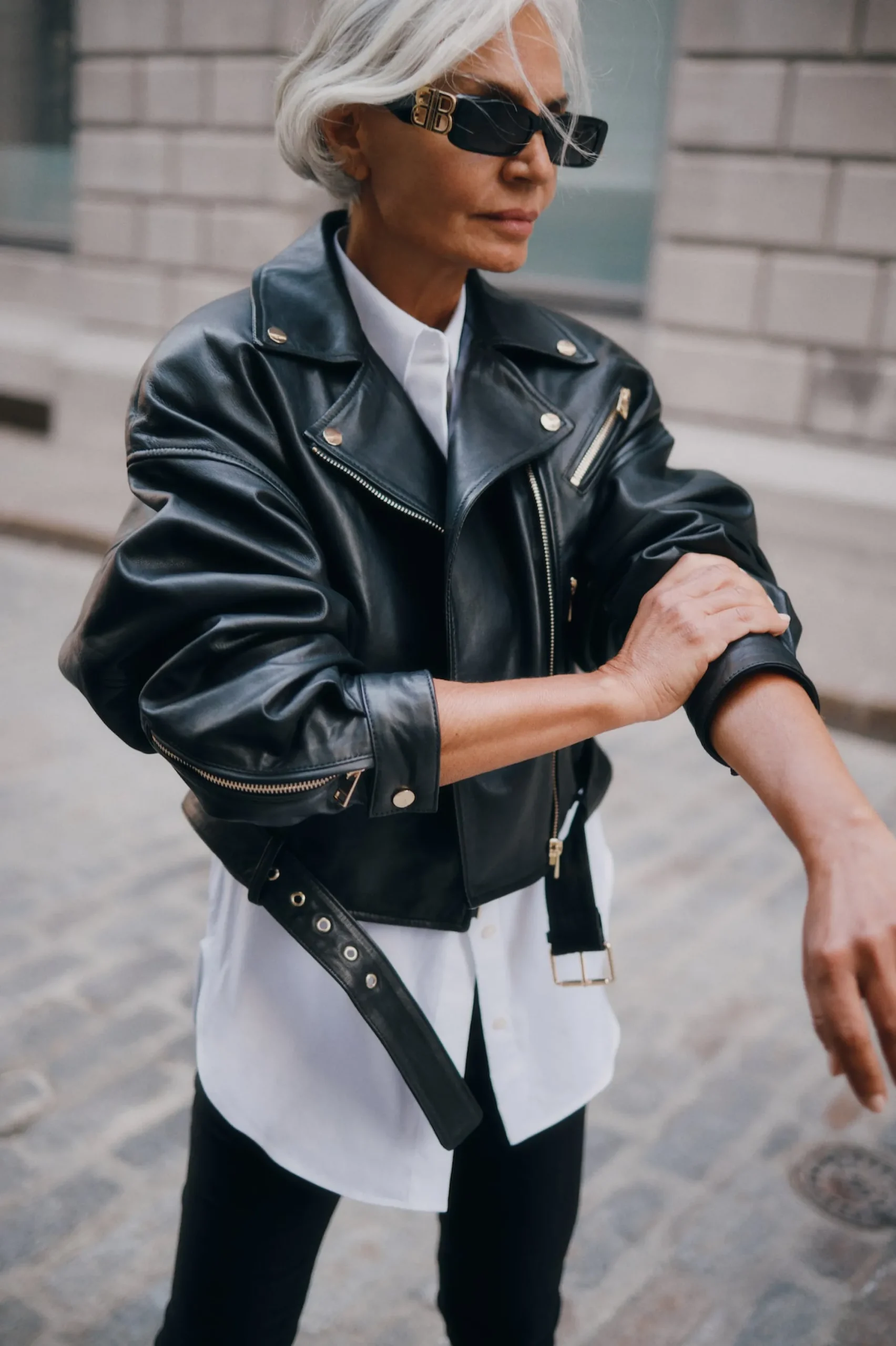Shop LAMARQUE DYLAN | 80's Leather Biker Jacket Black
