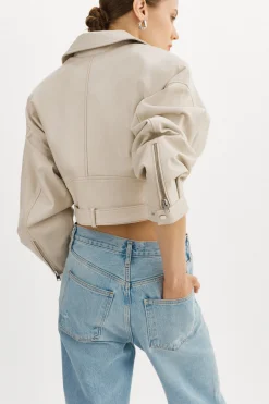 Outlet LAMARQUE DYLAN | 80's Leather Biker Jacket BONE