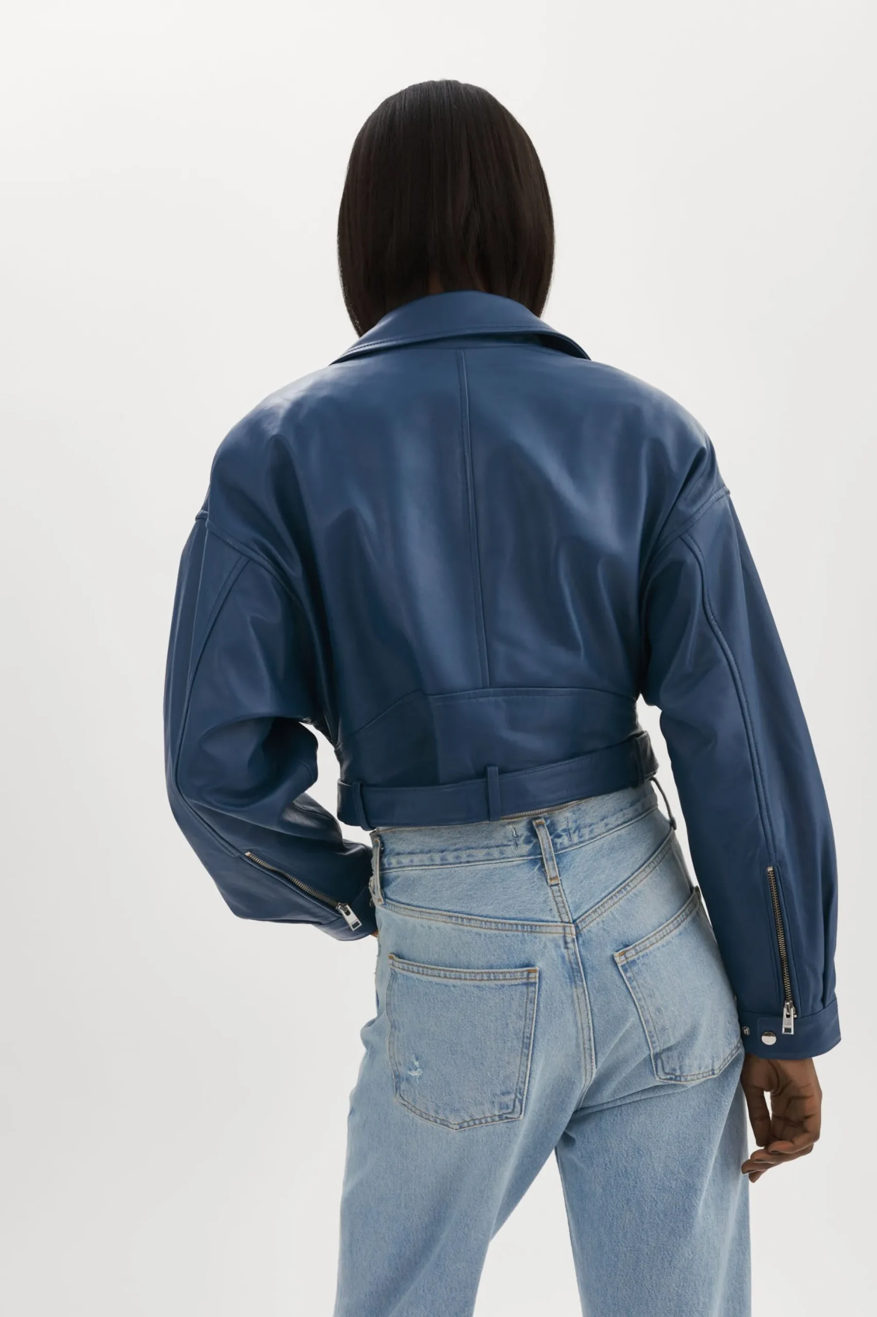 Flash Sale LAMARQUE DYLAN | 80's Leather Biker Jacket Midnight Blue