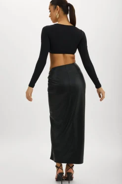 Cheap LAMARQUE EILEEN | Faux Leather Maxi Skirt Black