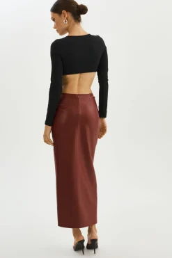 Cheap LAMARQUE EILEEN | Faux Leather Maxi Skirt SYRAH