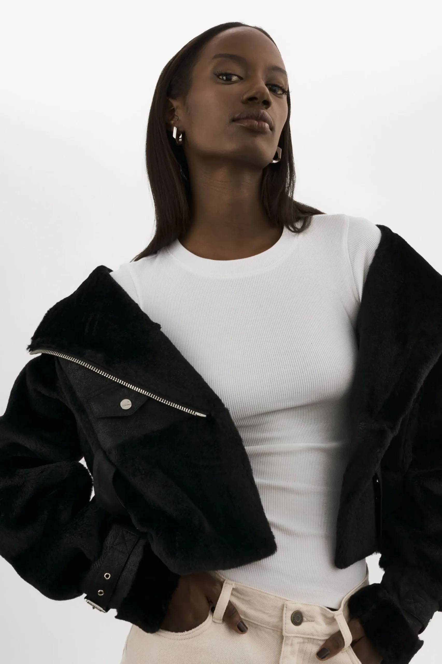Online LAMARQUE ELODY | Faux Fur Jacket Black / Black