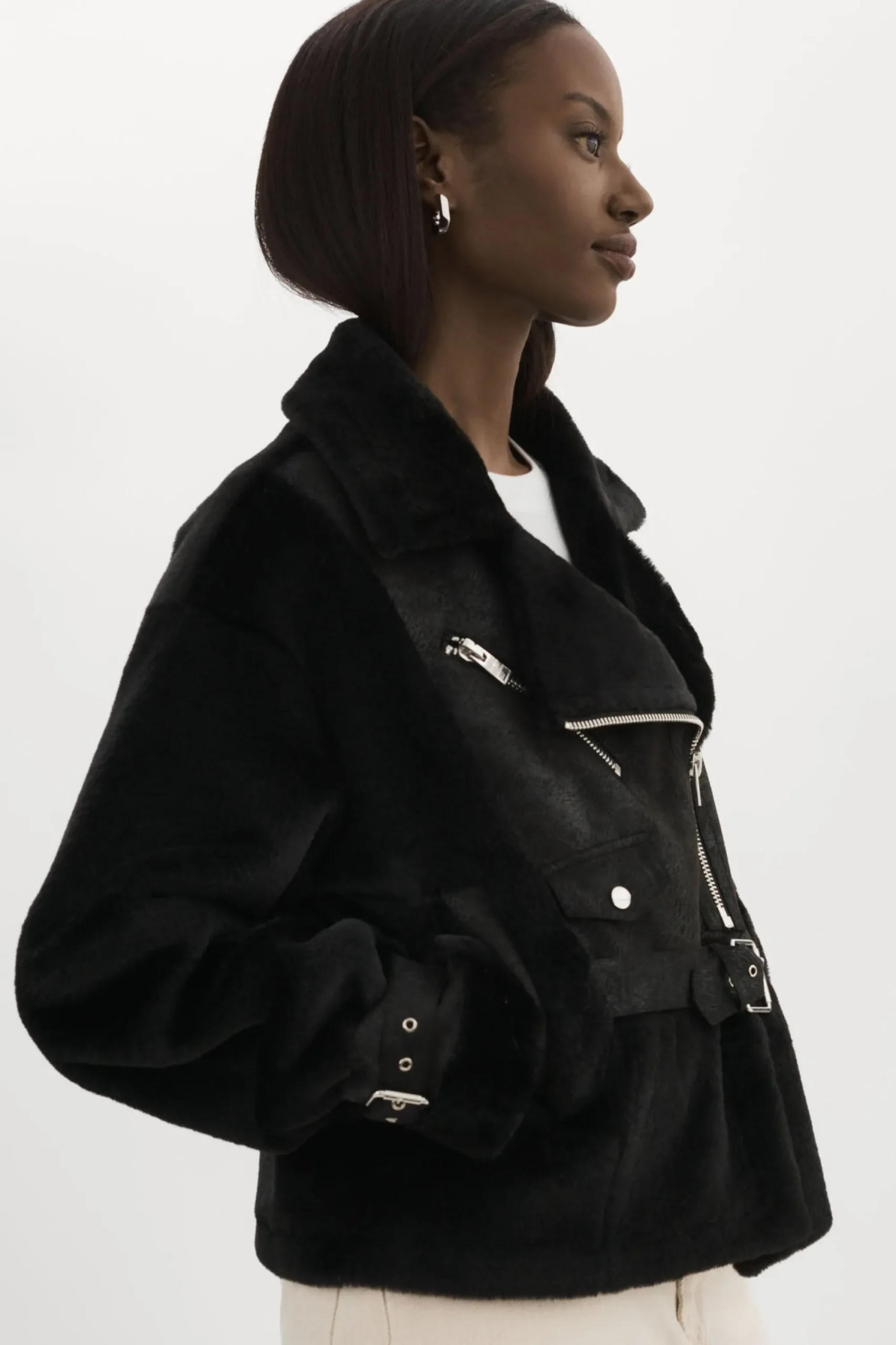 Online LAMARQUE ELODY | Faux Fur Jacket Black / Black