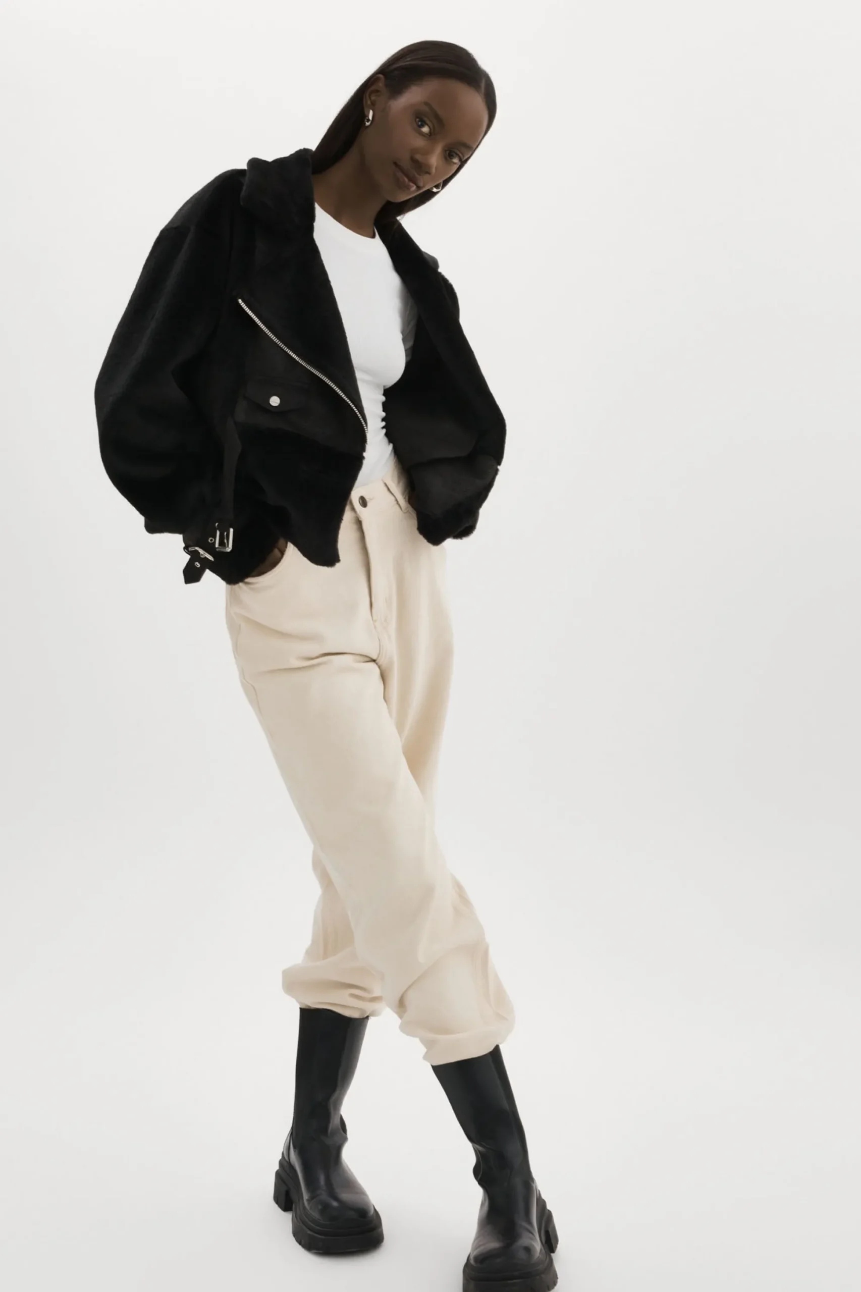 Online LAMARQUE ELODY | Faux Fur Jacket Black / Black