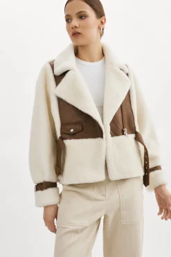 Cheap LAMARQUE ELODY | Faux Fur Jacket Ivory Brown