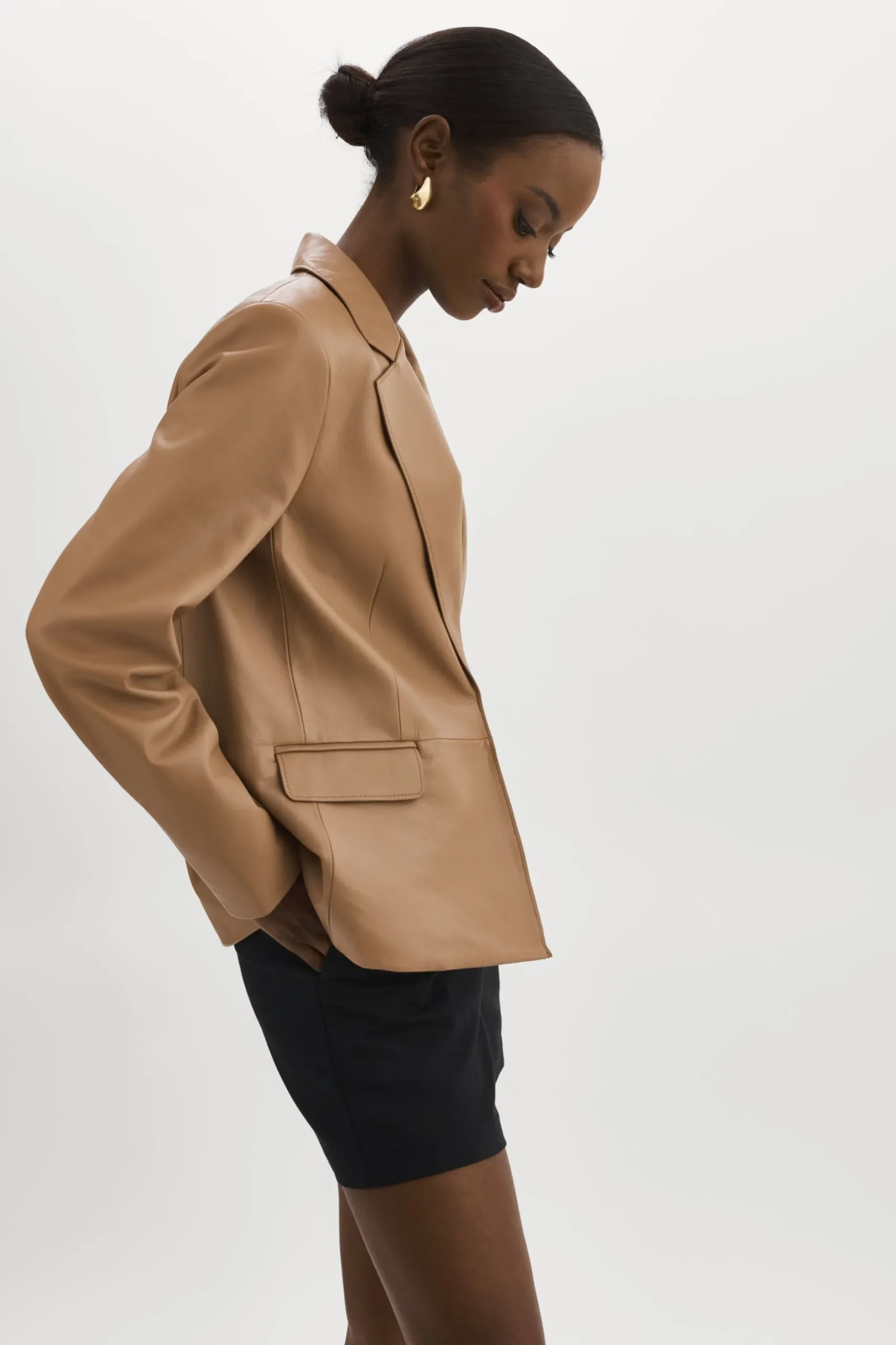 Sale LAMARQUE ELZA | Leather Blazer MOCHA