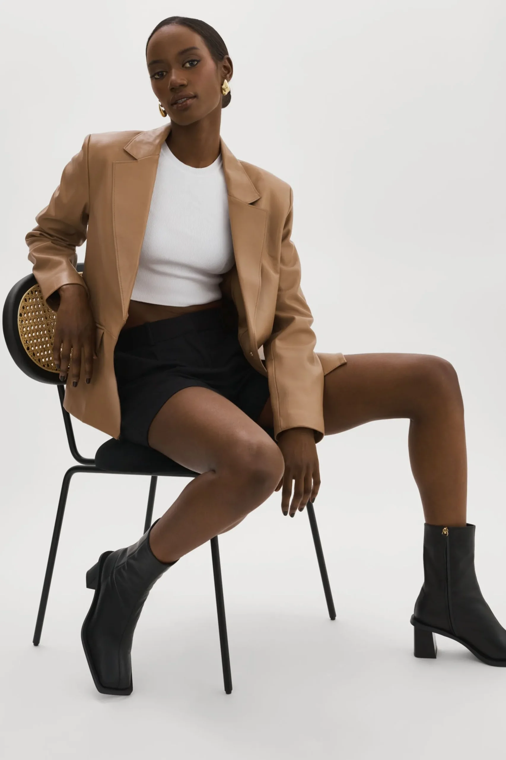 Sale LAMARQUE ELZA | Leather Blazer MOCHA