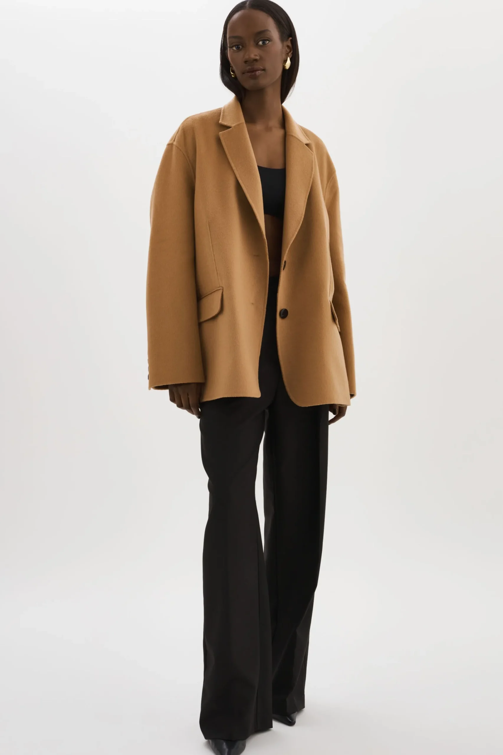 Shop LAMARQUE ENNIS | Oversized Wool Blazer Camel